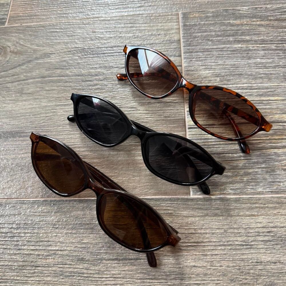 3 pair Multi-colored sunglasses bundle brand new Black Brown Tortoise Womens